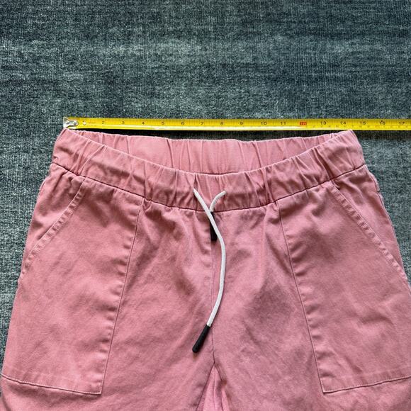 Varley Miles Pants Womens Medium Pink Jogger Sweatpants Slim Taper Cotton Twill - Picture 2 of 7